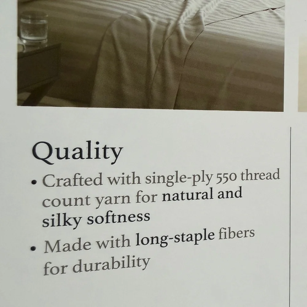 new SMOKE GRAY Charter Club Damask 550 TC 100% Cotton Stripe Full Fitted Sheet